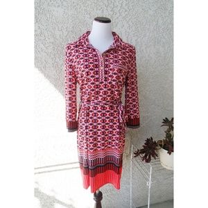 Christy & Co Multi Color Pink Dress Largr